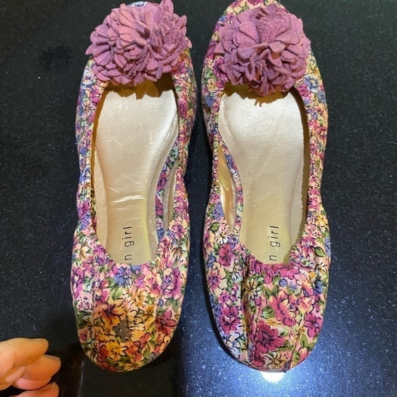 Madden Girl Pink Floral open toe ballet flats, size 8.5 - Picture 3 of 10